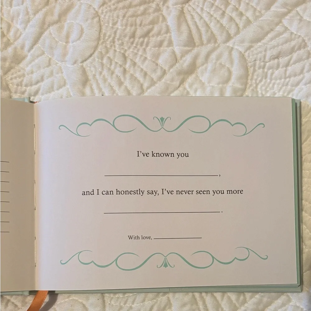 NWT bridal shower wedding shower guest advice book